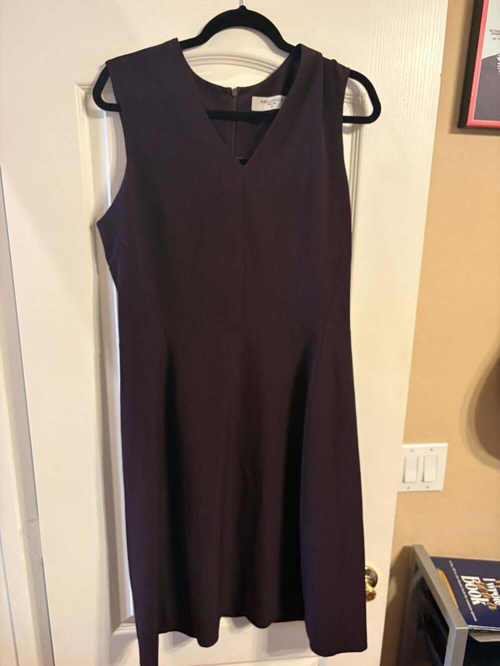 M.M.LaFleur V-Neck The Annie Dress Size 16 Plum Purple Sleeveless Midi